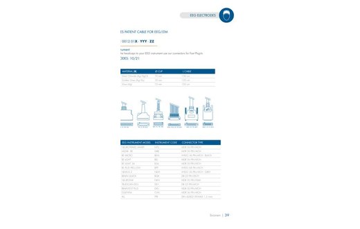 Cup-Elektroden Patientenkabel EEG/LTM